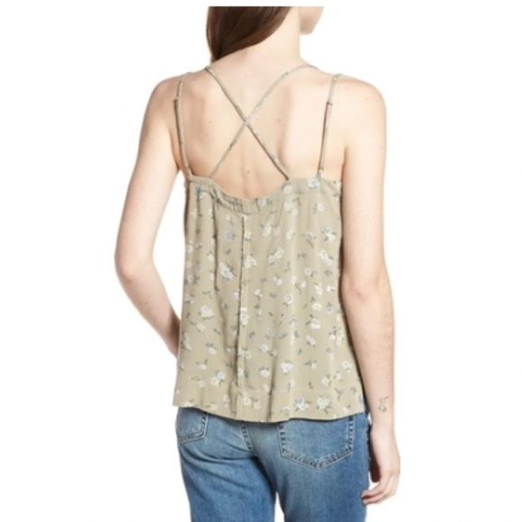 AG Maggie Tank Top, Spaghetti Straps, Floral, Patchouli Multi (Tan), Medium NWT - Picture 2 of 12